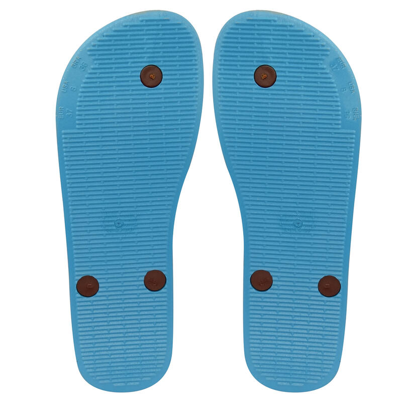 Infradito da spiaggia unisex Brasileras di colore azzurro e marrone