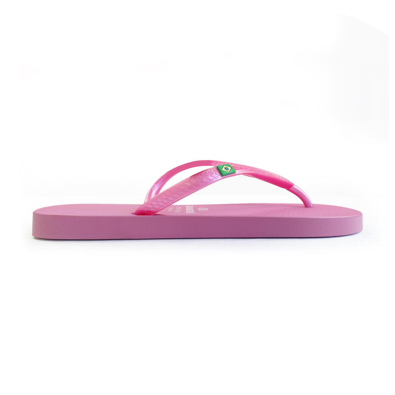 BRASILERAS Damen Flip Flops für den Strand in rosa mit Gummisohle