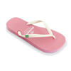 Strandslippers voor dames in roze en wit met rubberen zolen