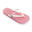 BRASILERAS Damen Flip Flops für den Strand in rosa und weiß mit Gummisohle