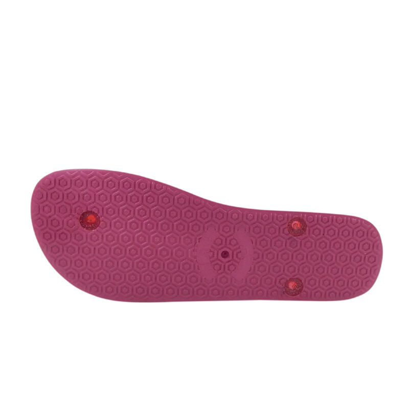 Damesstrandslippers Brasileras roze rubberen zolen