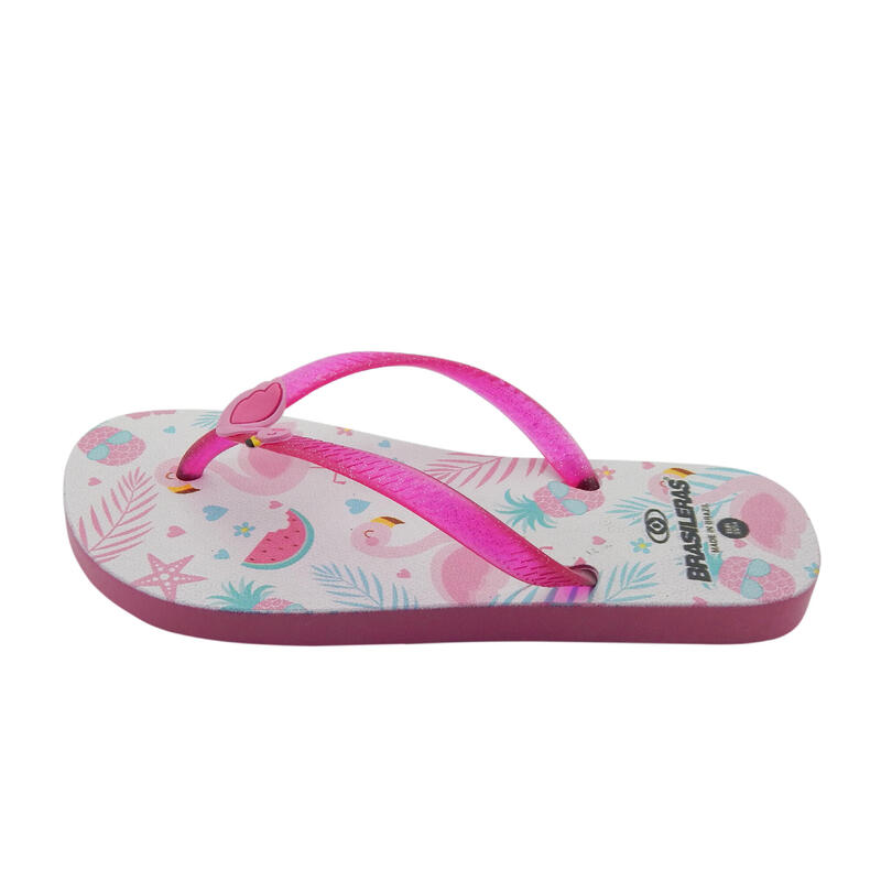 Kinder Strand Flip Flops BRASILERAS in fuchsia Farbe Gummisohle