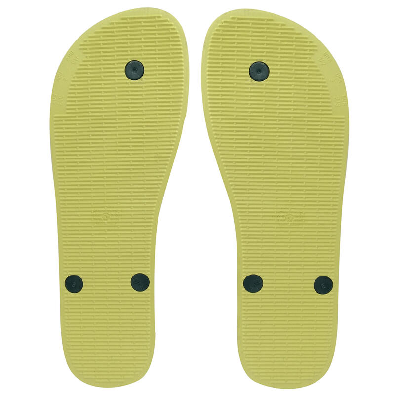 Tongs unisex Brasileras de couleur jaune et vert avec semelle antidérapante