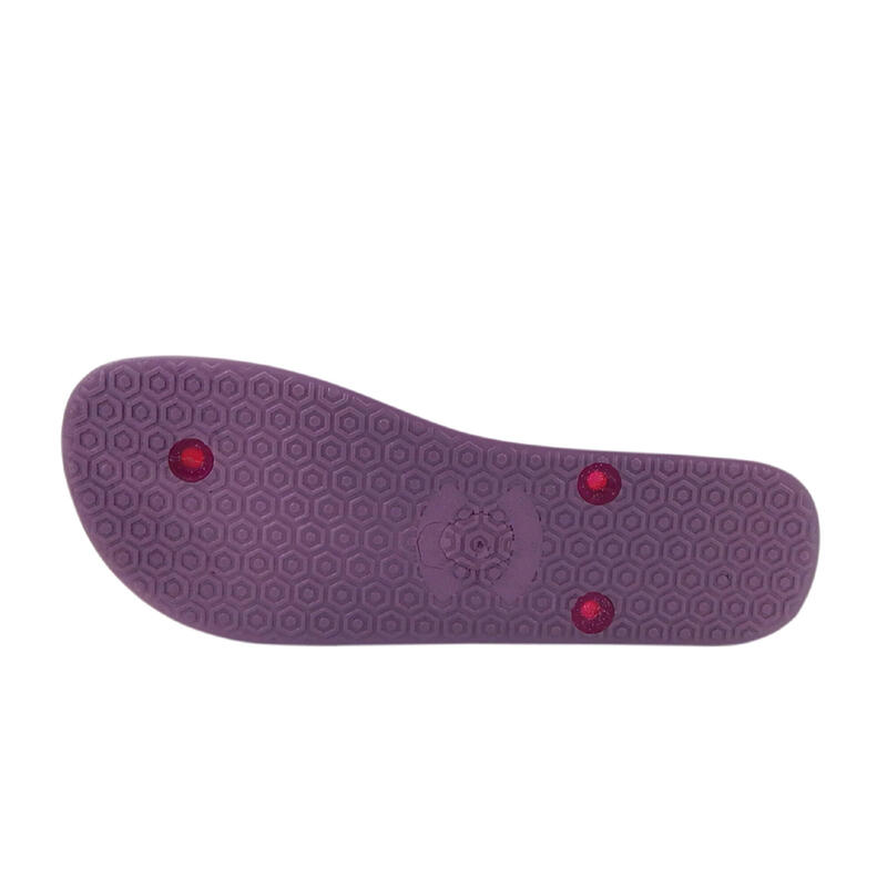 Strandslippers voor dames in fuchsia kleur met rubberen zolen