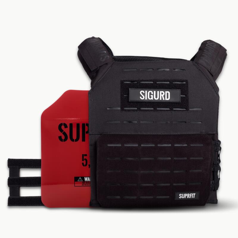 Chaleco de pesas Suprfit Sigurd 3D - Negro 5.75 lbs/Rojo