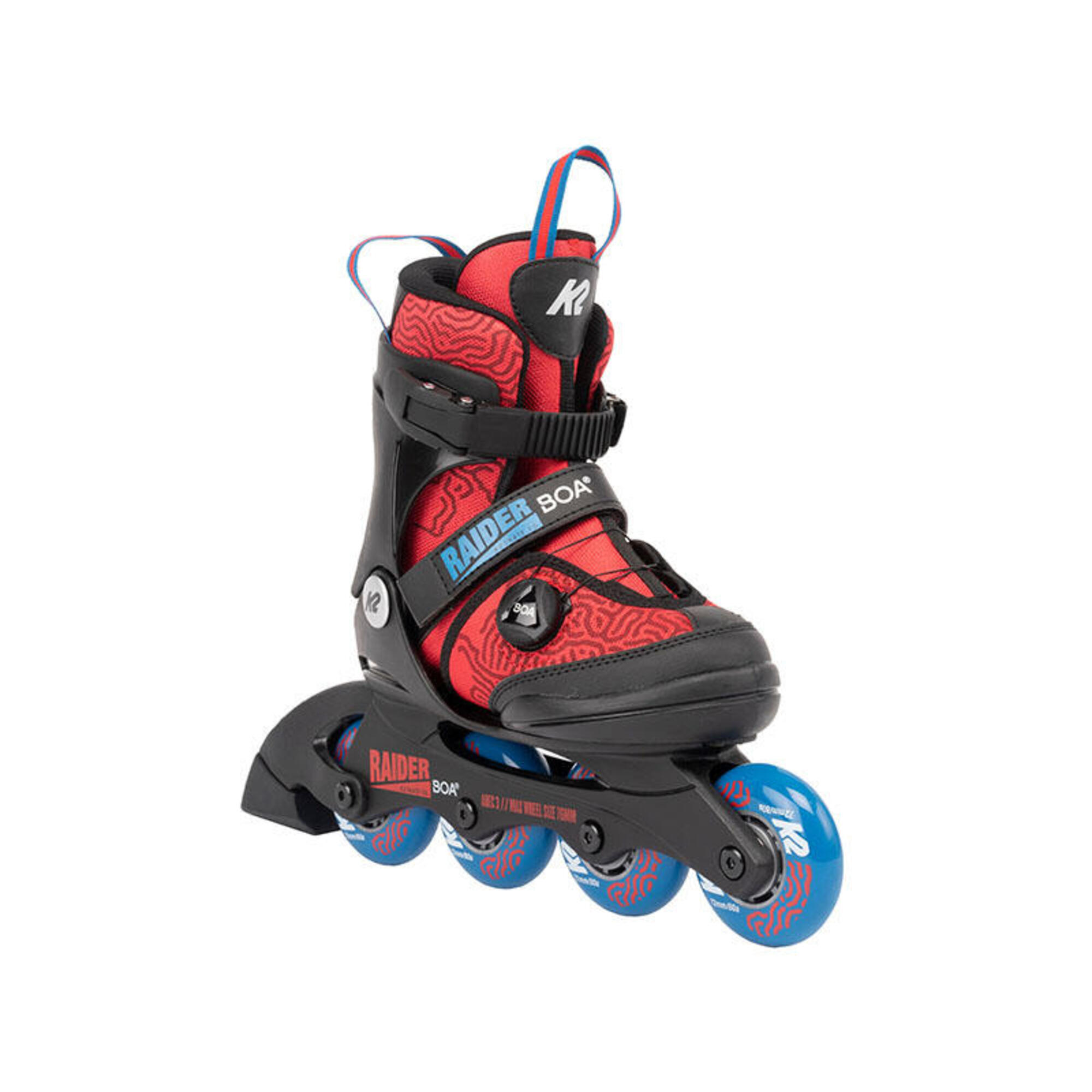 Gyerek állítható gyorsfűzős görkorcsolya - K2 Raider Boa black/red