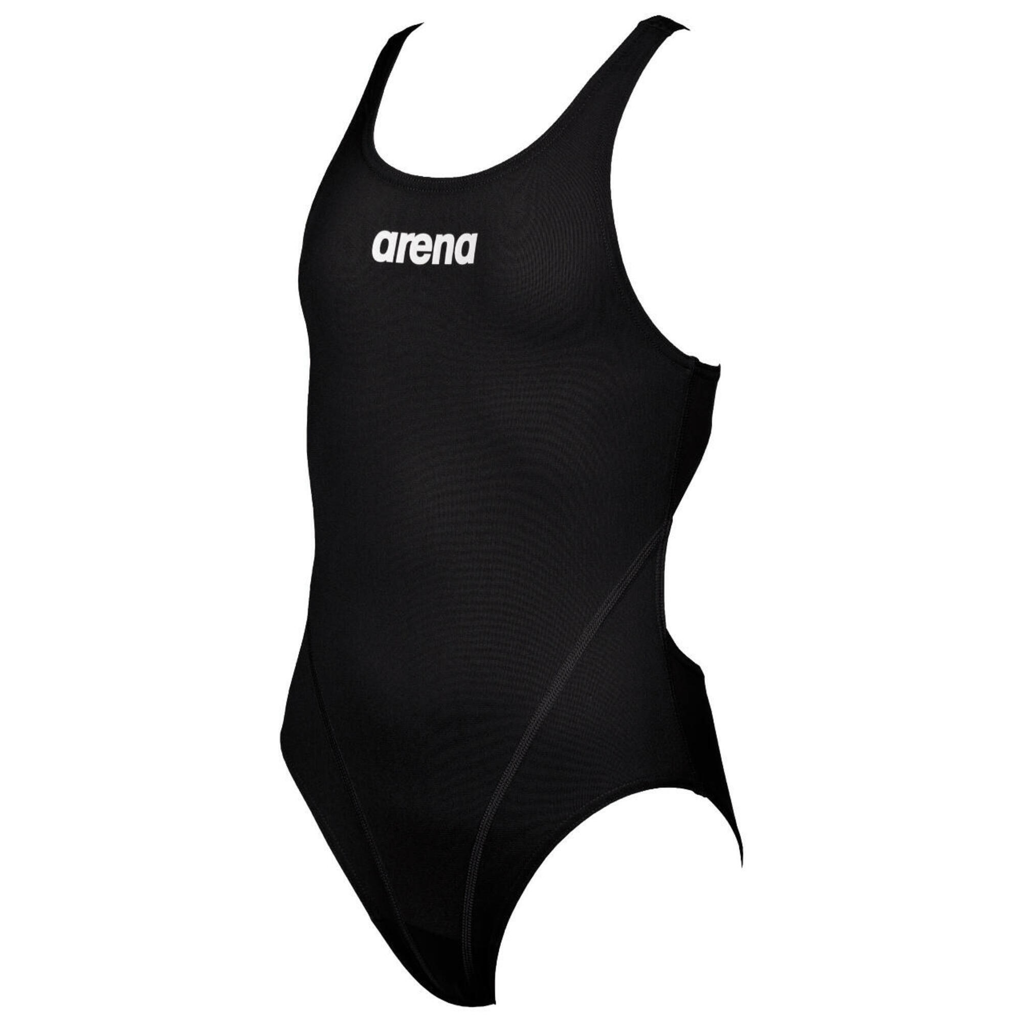 ARENA arena Girls Sports Swimsuit Solid Swim Tech, Black-White