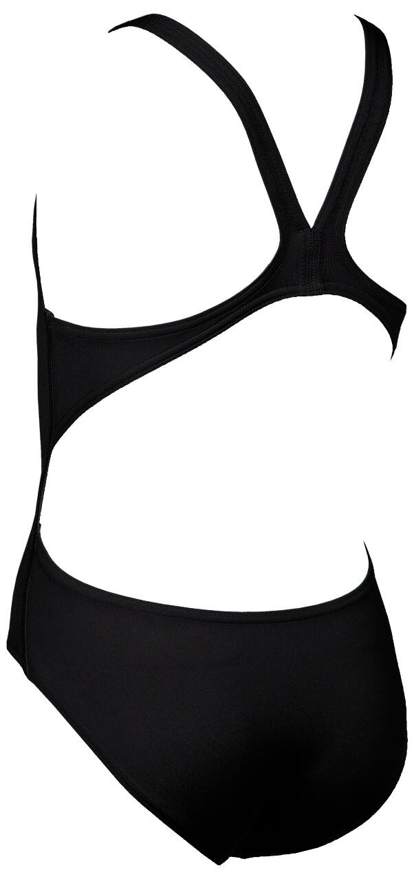 arena Girls Sports Swimsuit Solid Swim Tech, Black-White 2/5