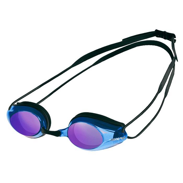 Arena Tracks Mirrored Racing Goggles - Black / Blue 1/5