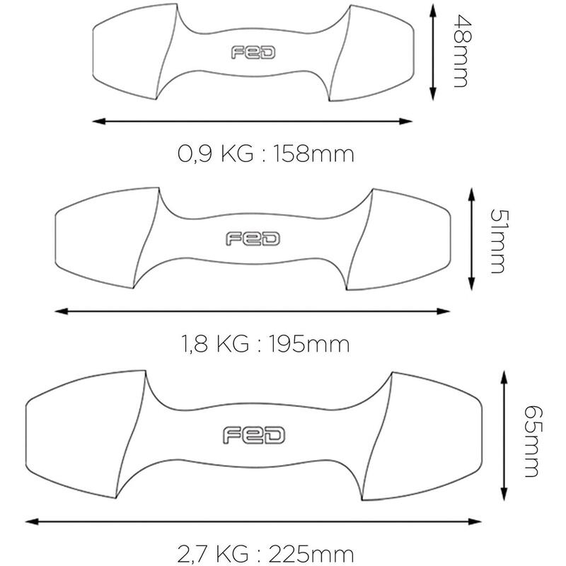 Kit de 2 mancuerna de diseño Xiaomi FED, 1,8kg