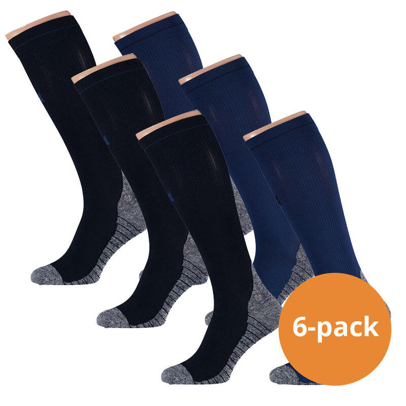 Xtreme calcetines de compresión running 6-pack multi Azul