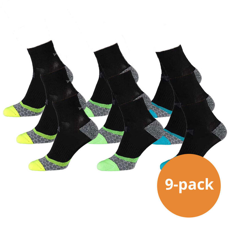 Xtreme Chaussettes de course mi-hauteur 9 paires Multicolore Noir