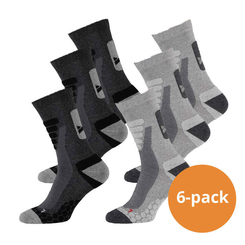 Xtreme Wandersocken 6er-Pack Multi Grau