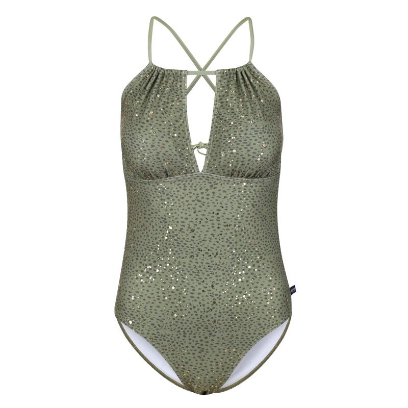 Dames Halliday Abstract One Piece Swimsuit (Groene velden)