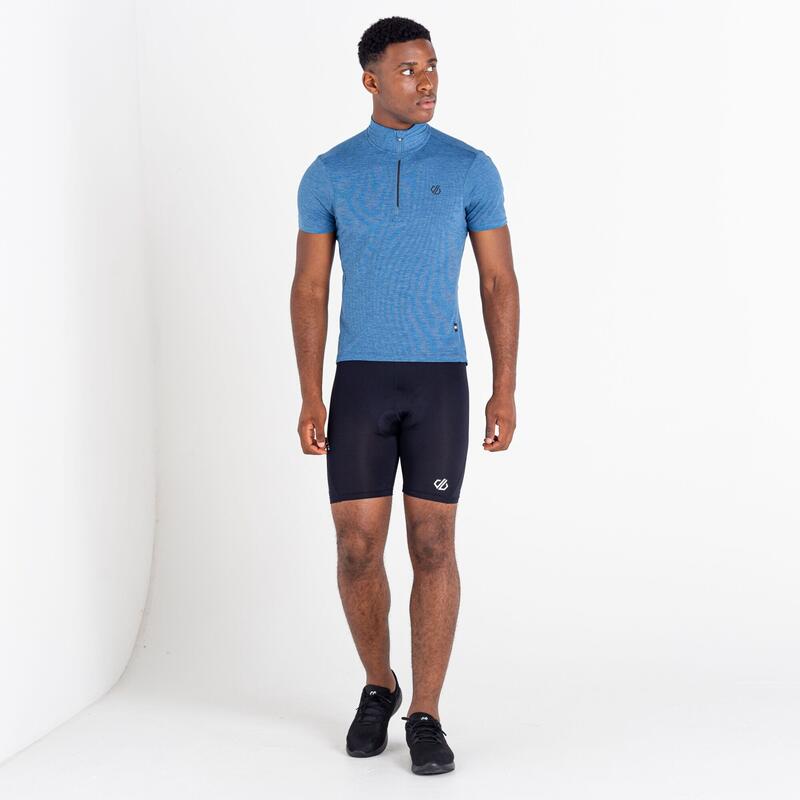 Pedal It Out fiets-T-shirt met korte mouwen en halve rits voor heren - Blauw