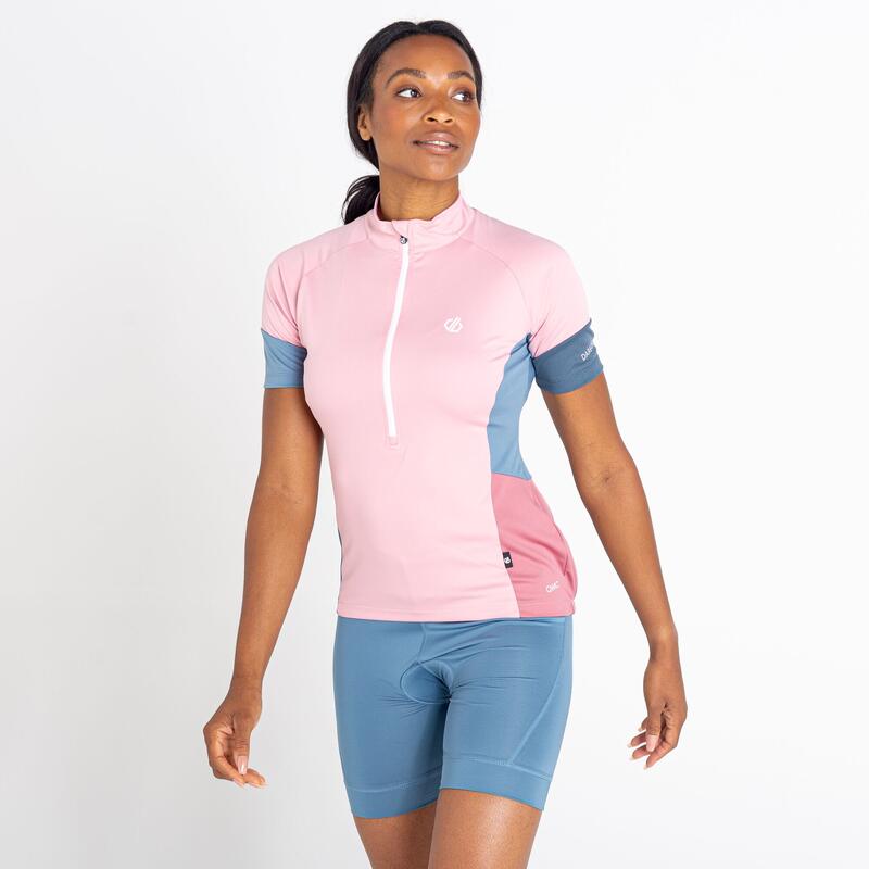 Compassion II Maillot de fitness zippé à moitié pour femme - Rose