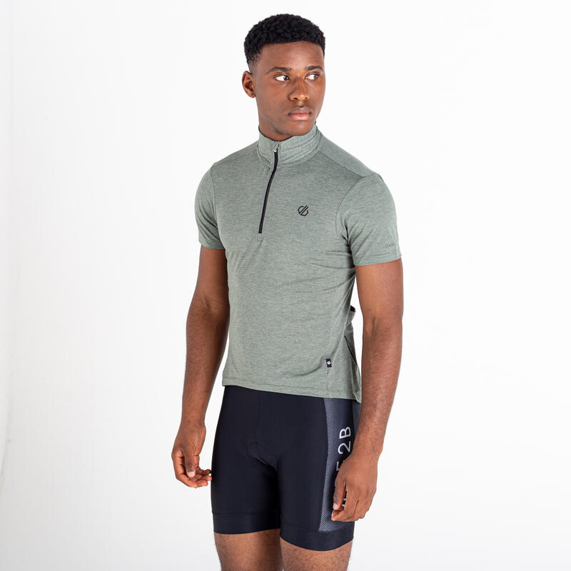 Pedal It Out T-shirt de cyclisme zippé à moitié pour homme - Vert pâle