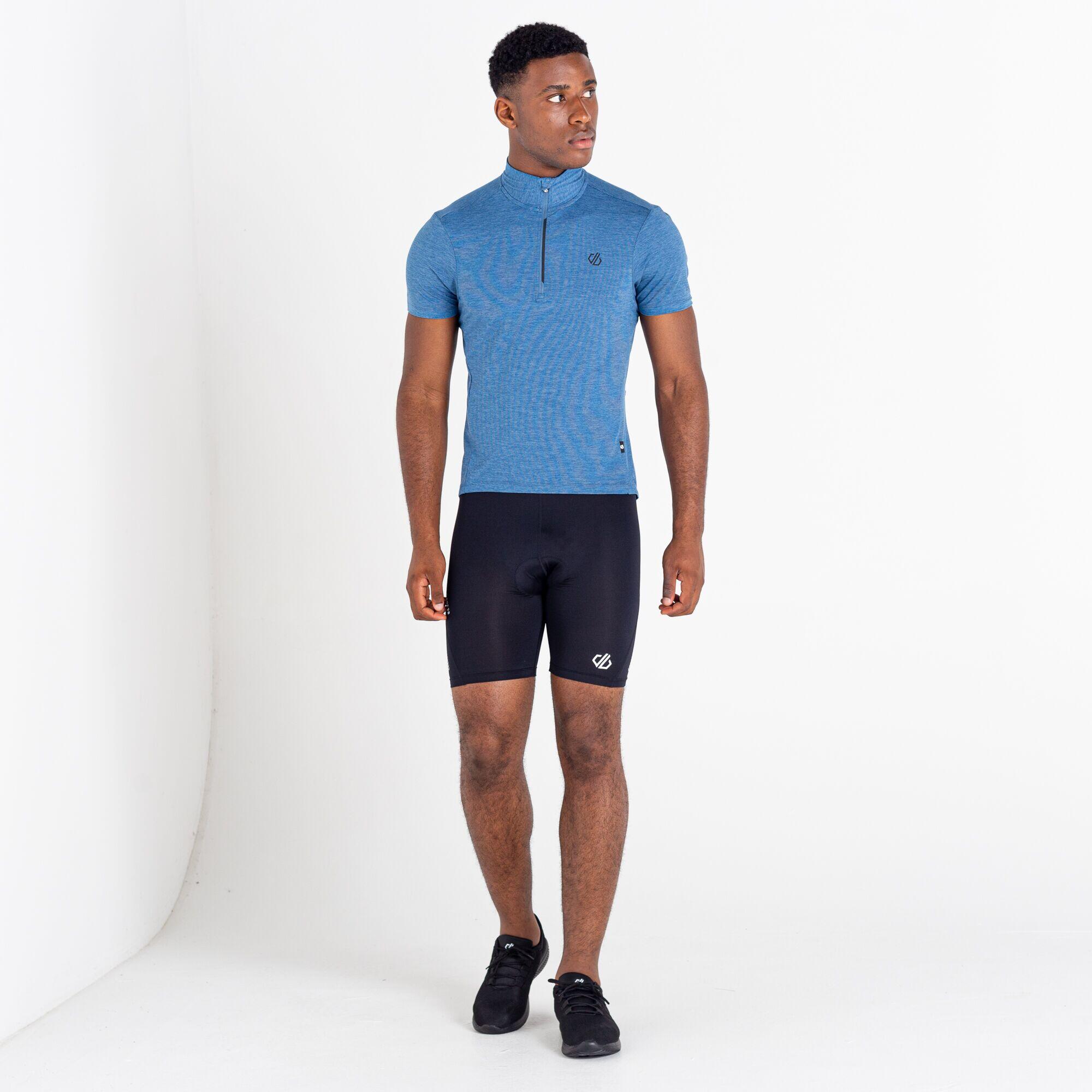 Pedal It Out Men's Cycling 1/2 Zip Short Sleeve T-Shirt - Stellar Blue Marl 5/7