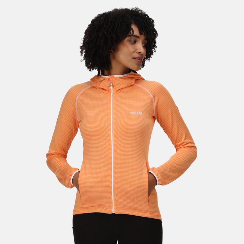 Yonder Sweat de randonnée zippé à capuche pour femme - Orange