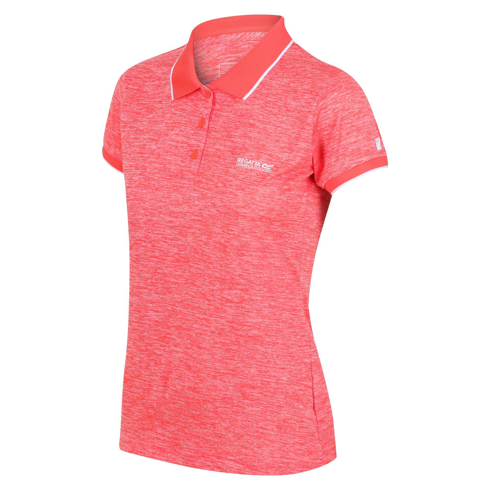 Womens/Ladies Remex II Polo Neck TShirt (Neon Peach) 3/5