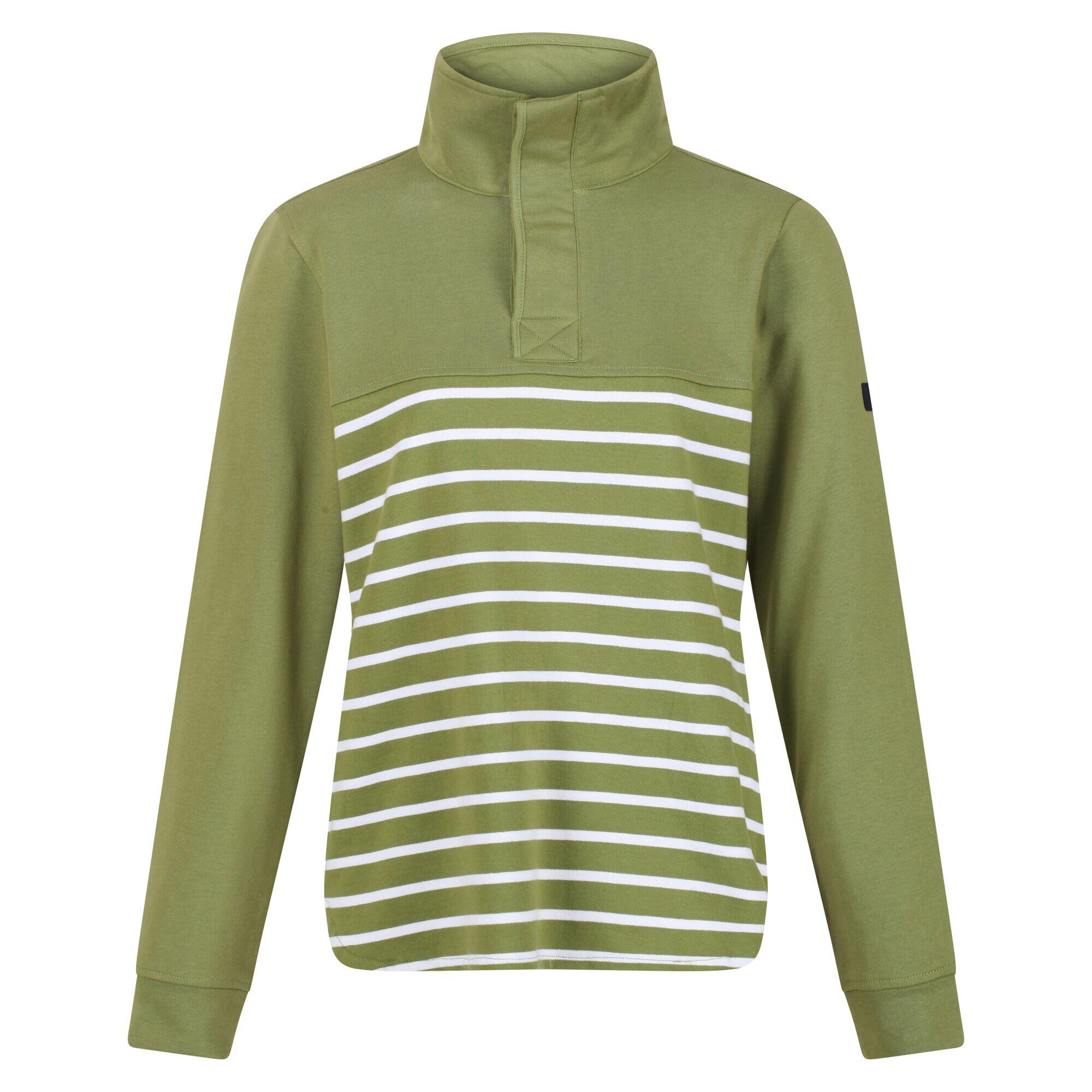 REGATTA Womens/Ladies Camiola II Stripe Fleece Top (Green Fields/White)