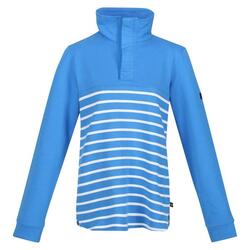 Forro Polar Camiola II de Rayas para Mujer Azul Sonic, Blanco