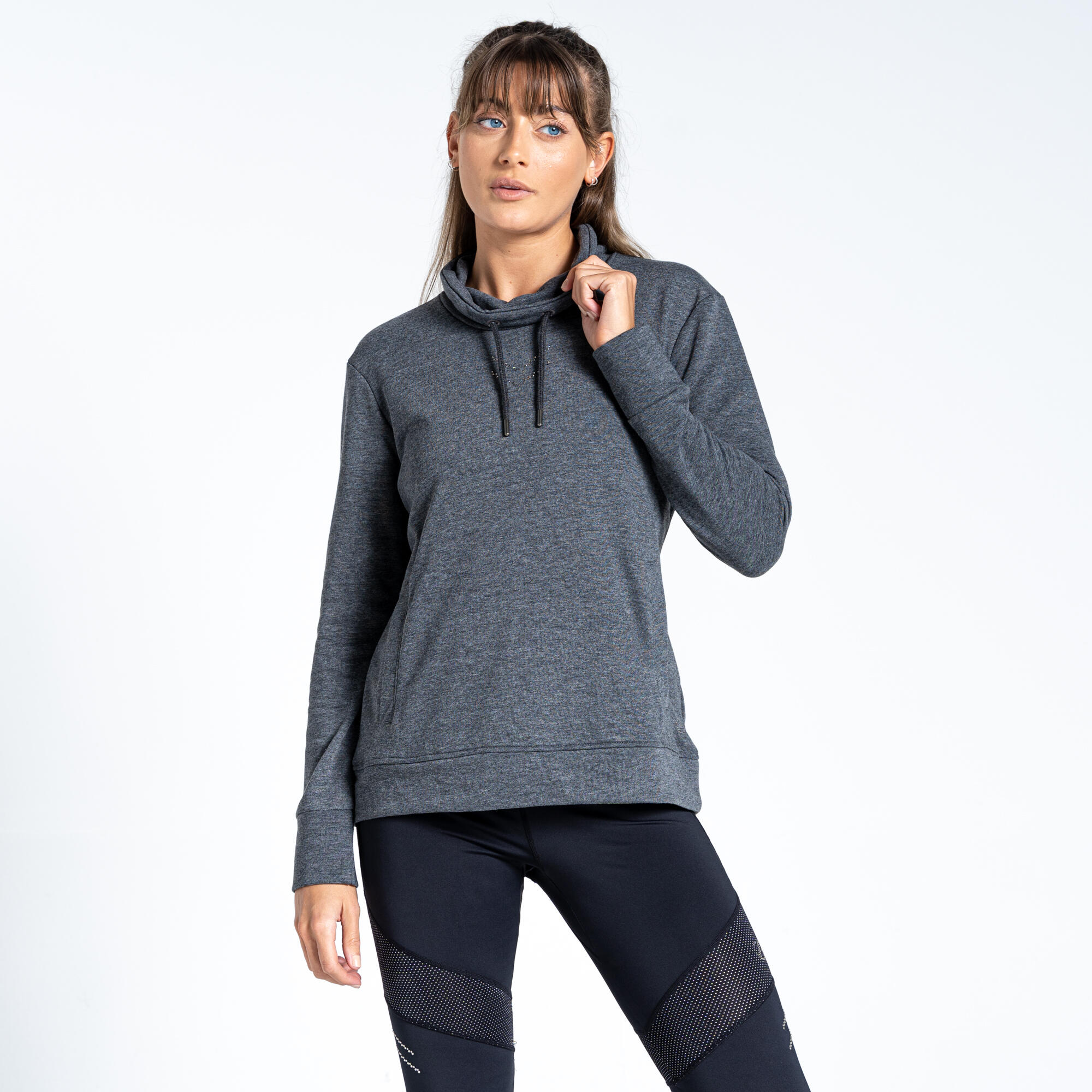 Crystallize Women's Walking Overhead Fleece - Charcoal Grey Marl 1/5