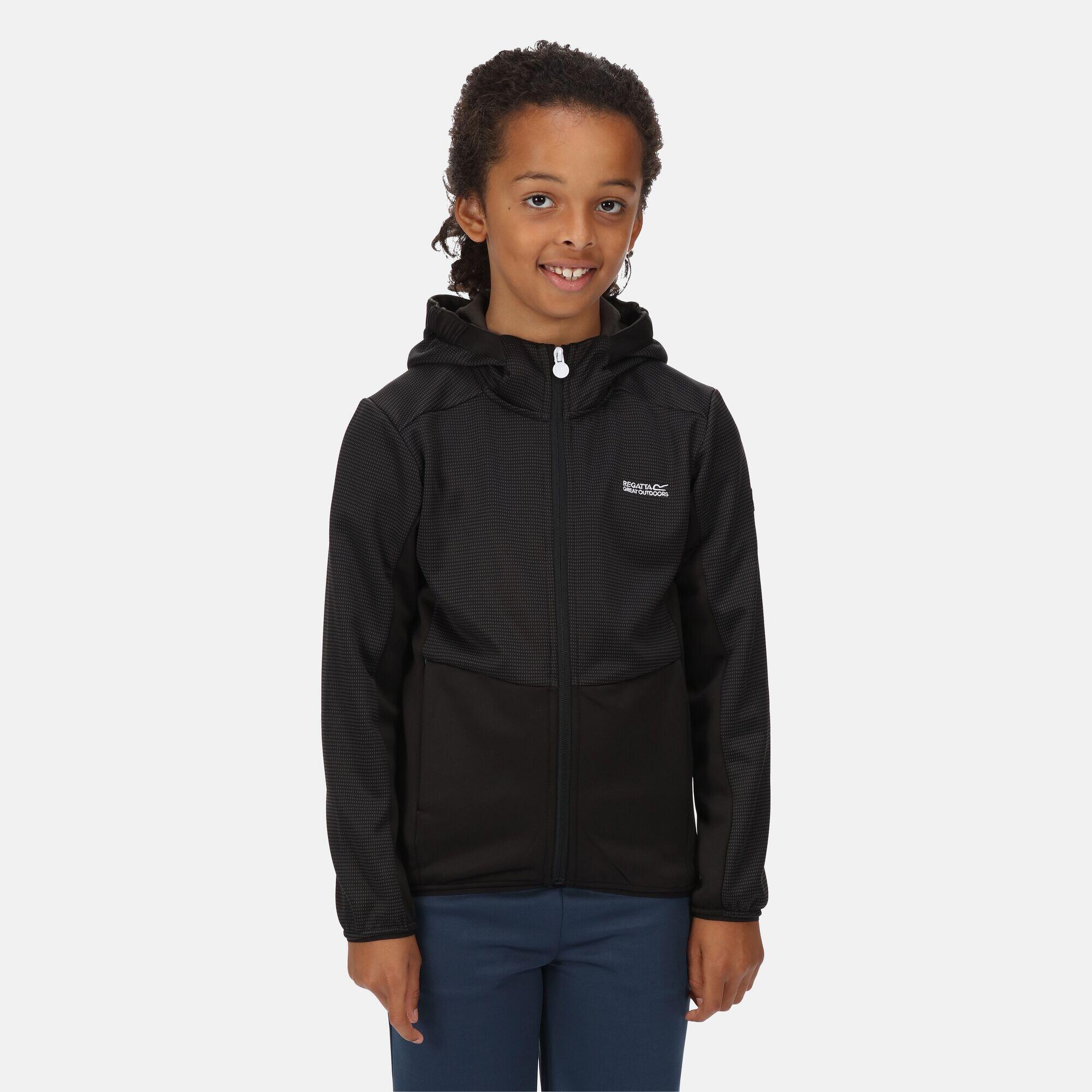 REGATTA Junior Highton Walking Kids Full Zip Fleece - Black
