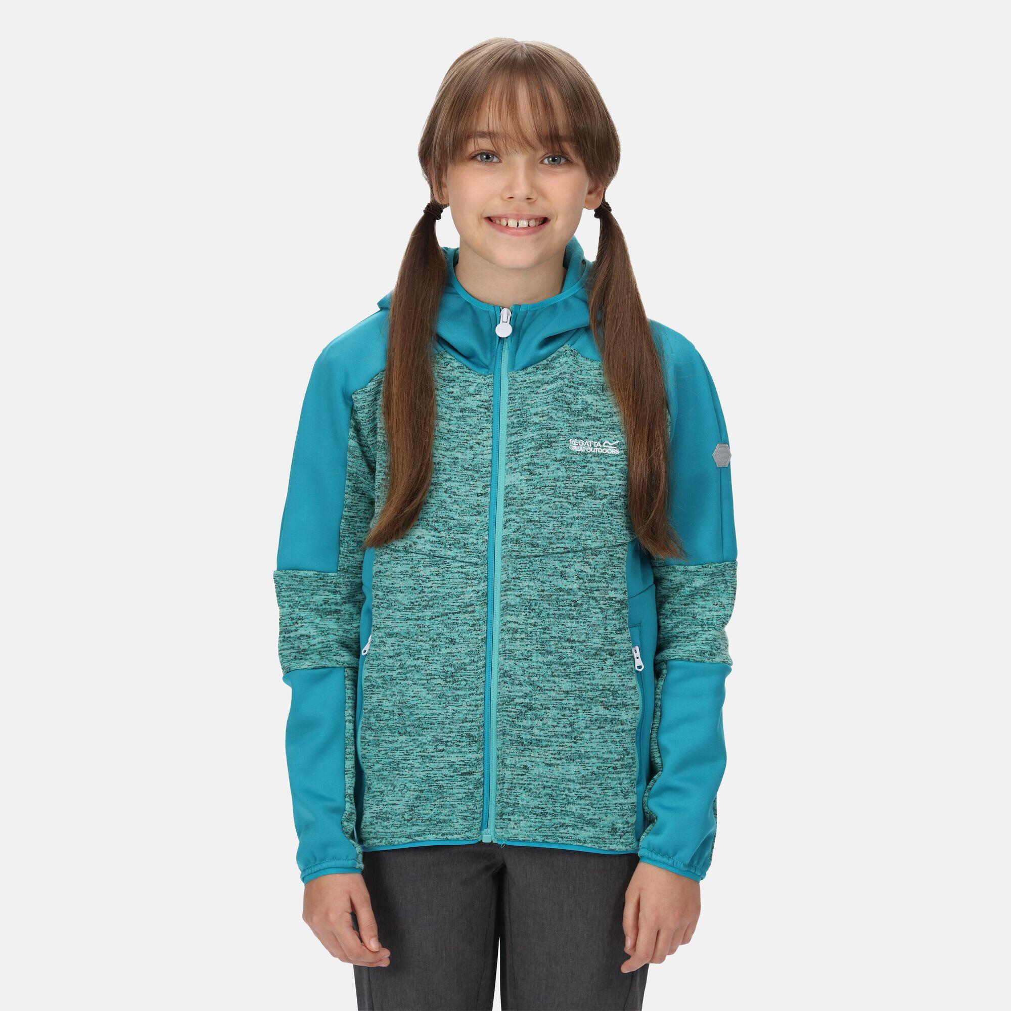 Dissolver V Walking Kids Full Zip Fleece - Turquoise Blue 5/5