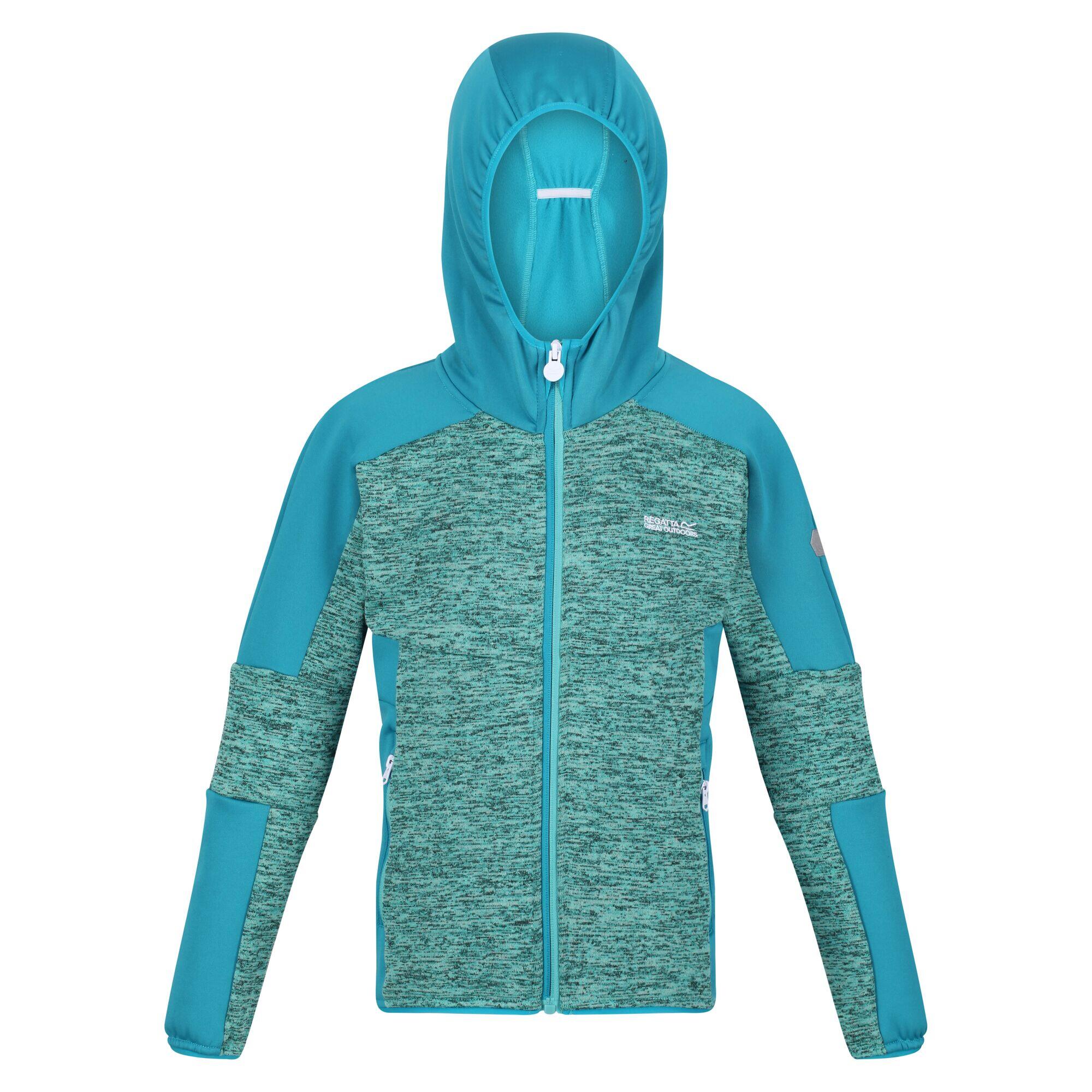 Dissolver V Walking Kids Full Zip Fleece - Turquoise Blue 3/5