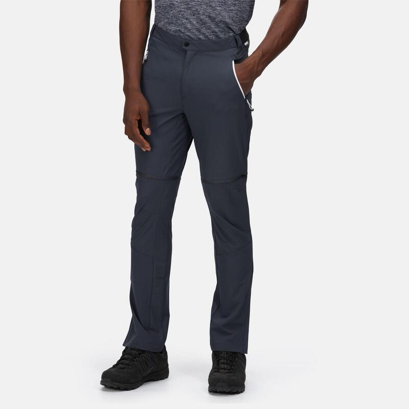 Pantalon de randonnée amovible Regatta Mountain pour homme, gris foncé