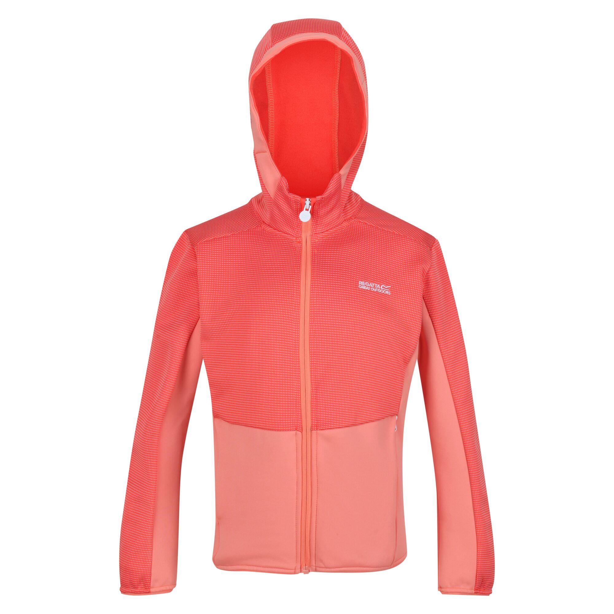 Childrens/Kids Highton Full Zip Fleece Jacket (Neon Peach/Fusion Coral) 1/5