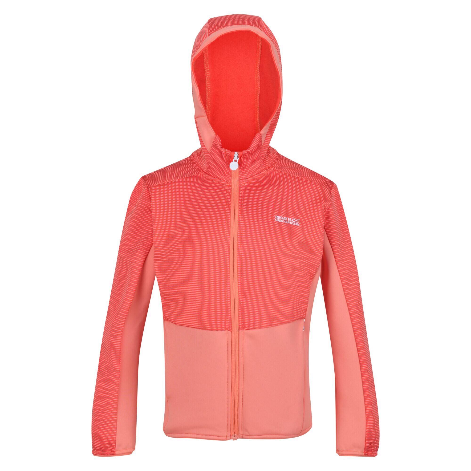 REGATTA Childrens/Kids Highton Full Zip Fleece Jacket (Neon Peach/Fusion Coral)