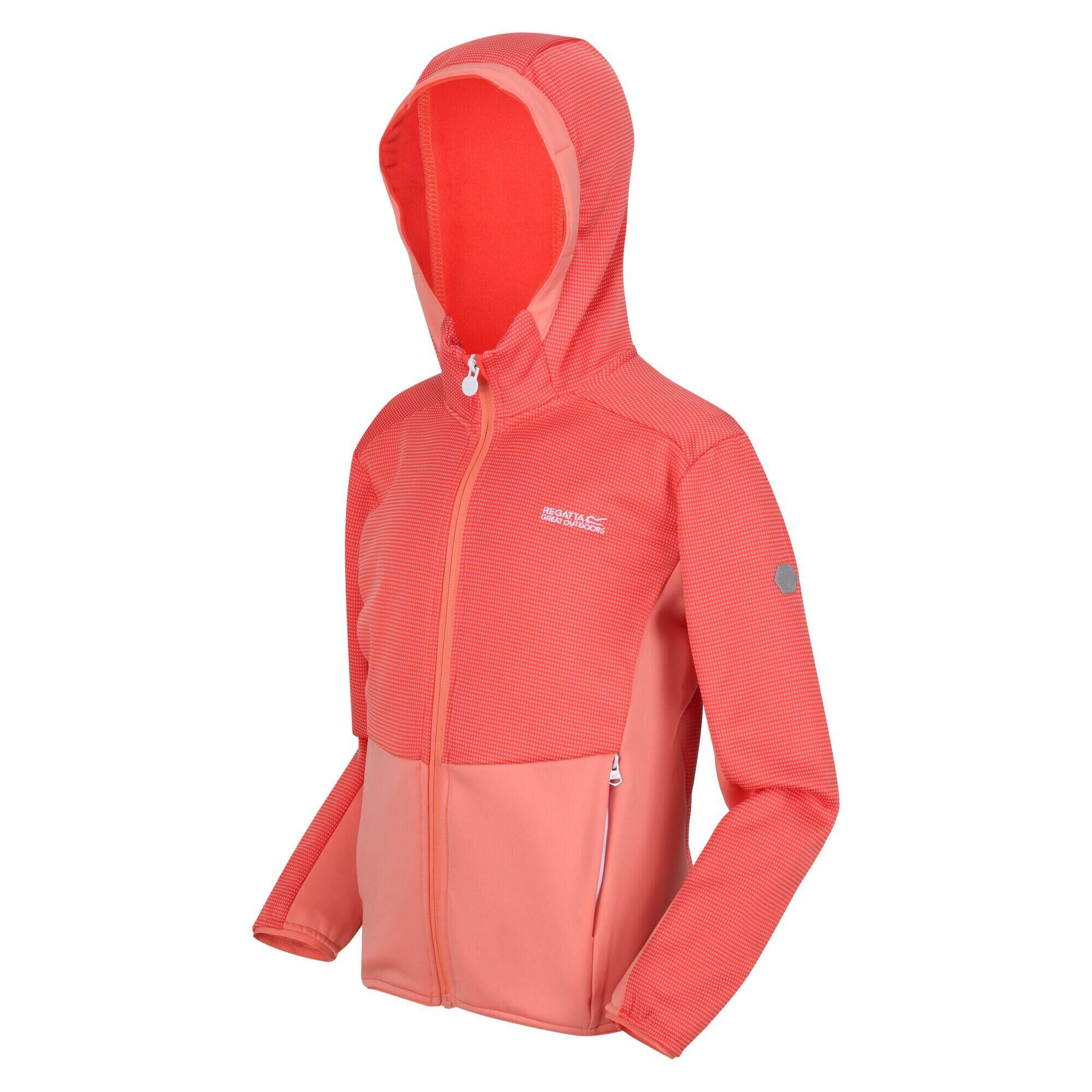 REGATTA Junior Highton Walking Kids Full Zip Fleece - Neon Peach