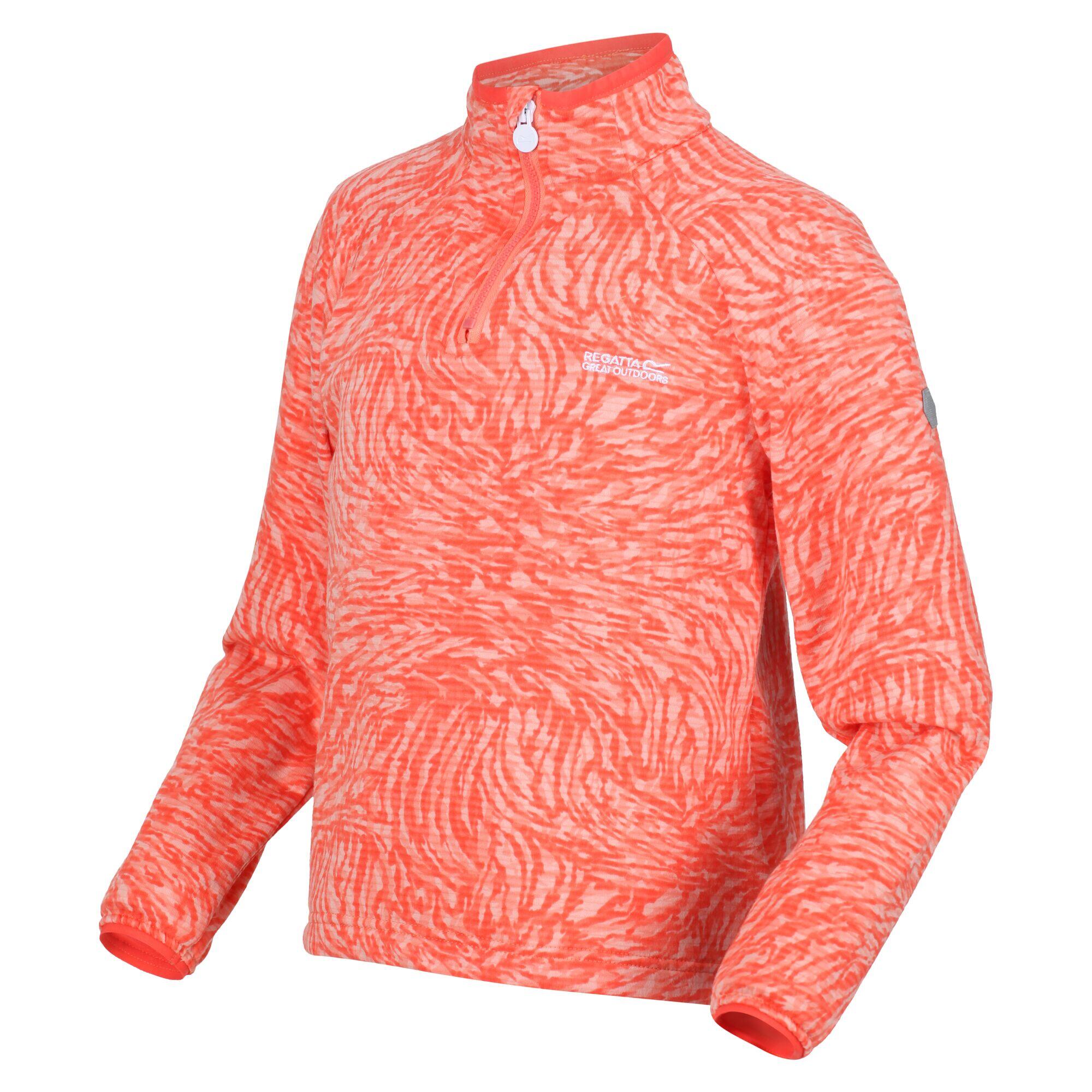 Junior Highton Walking Kids Half-Zip Fleece - Orange Coral 4/5