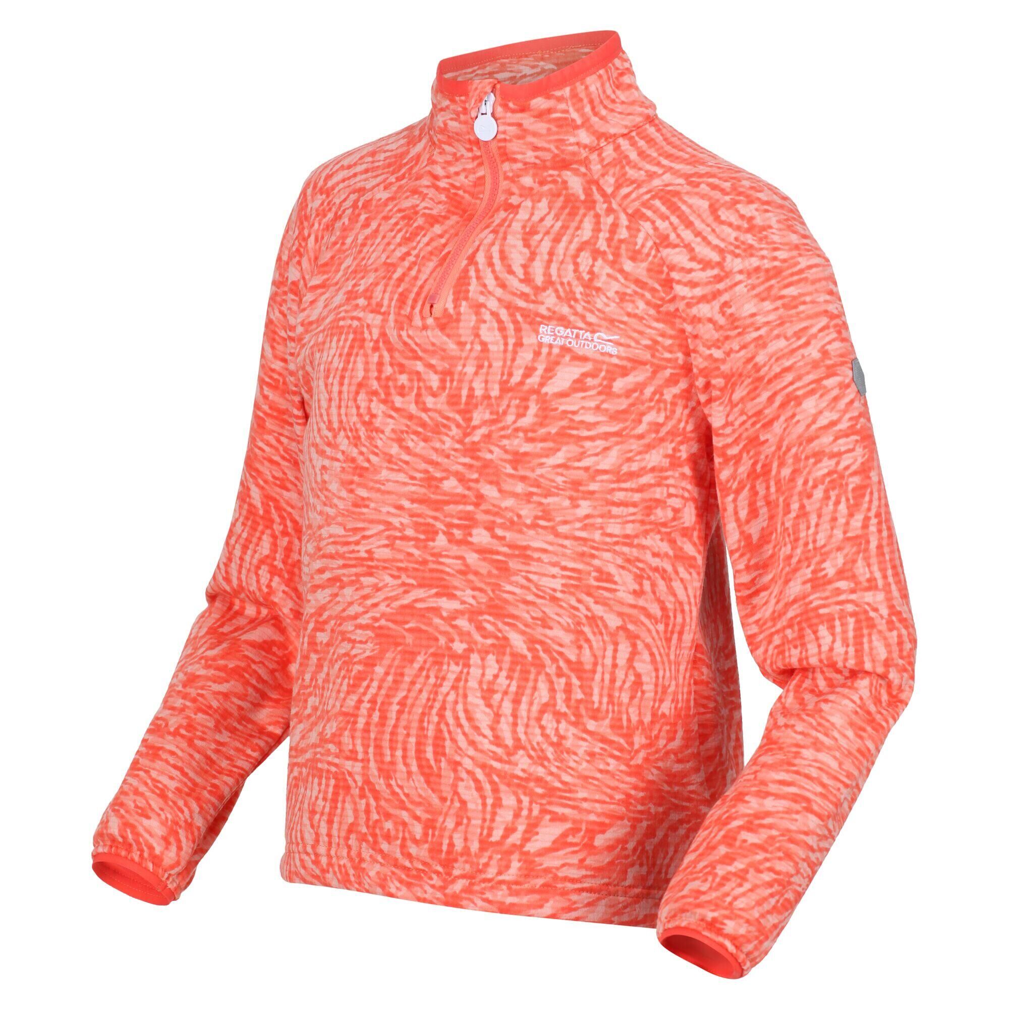 REGATTA Junior Highton Walking Kids Half-Zip Fleece - Orange Coral