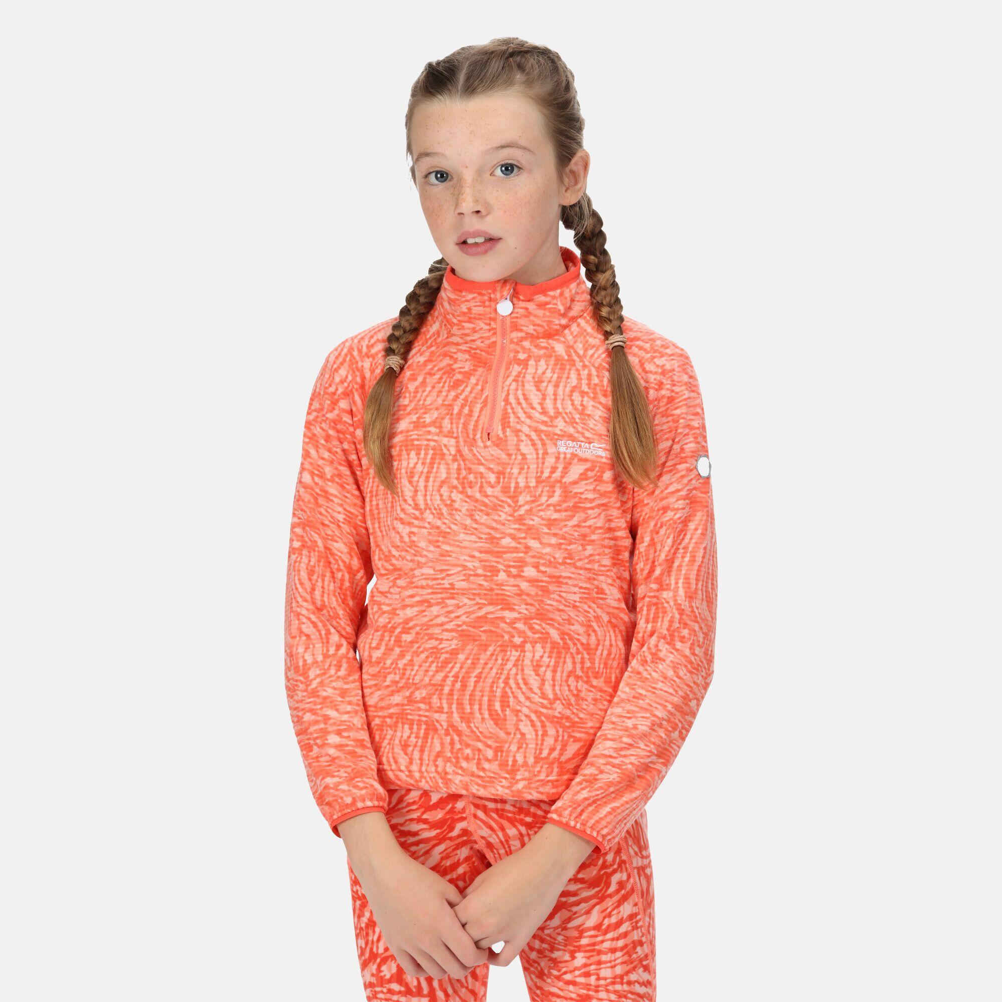 Junior Highton Walking Kids Half-Zip Fleece - Orange Coral 5/5