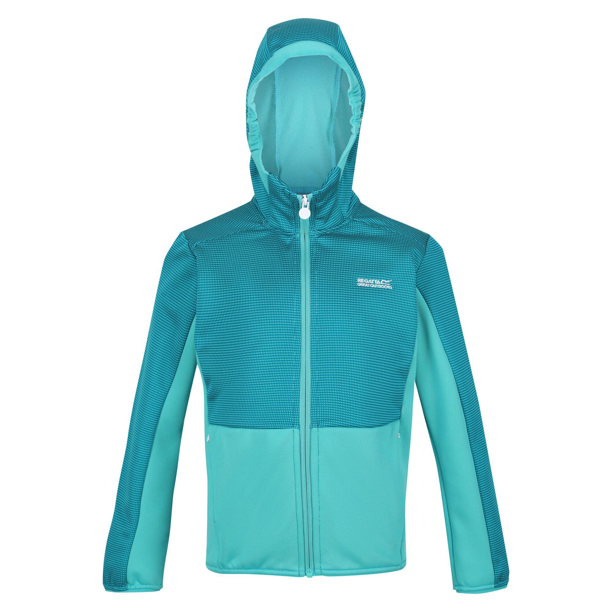 HIGHTON Children's fleece jacket (Light turquoise / Bright turquoise)