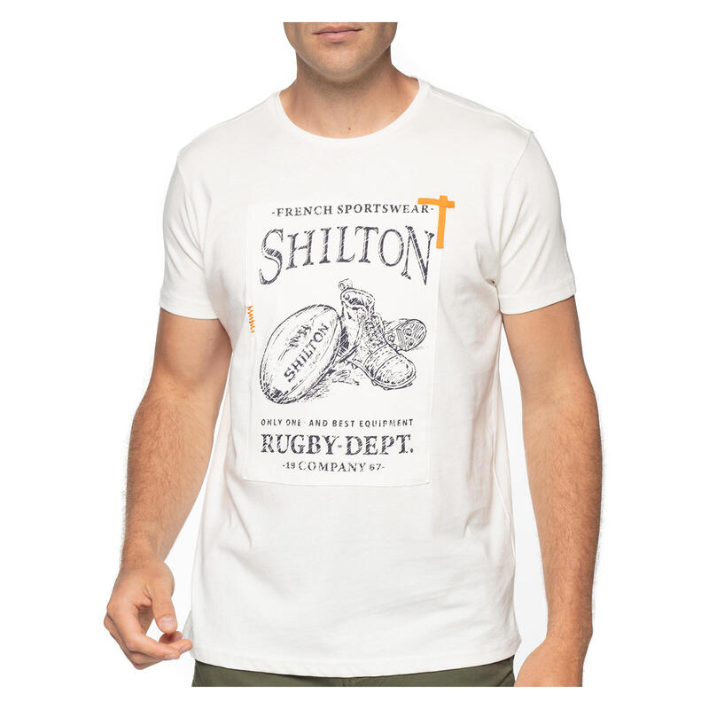 T-shirt rugby col rond vintage homme