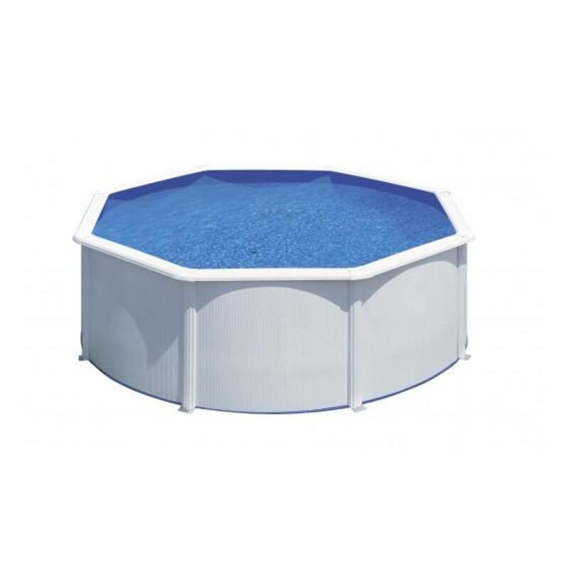 Piscina Desmontável redonda Ø350cm e altura 120cm em aço branco GRE Bora Bora