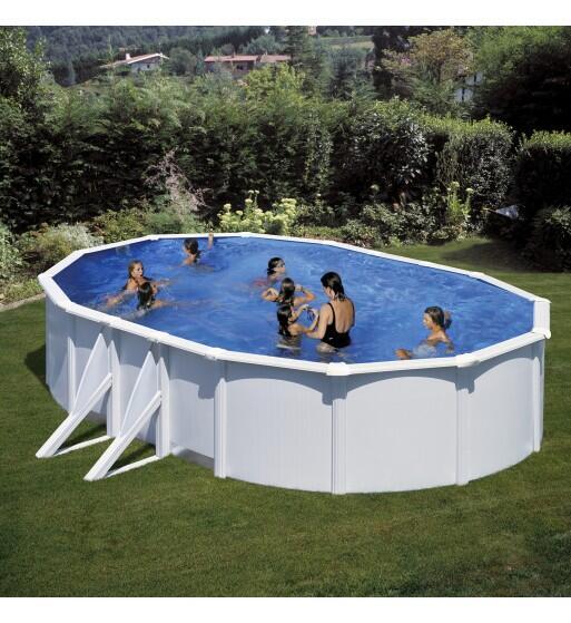 Piscina Desmontable de Acero blanco GRE Bora Bora ovalada 500x300cm altura 120cm