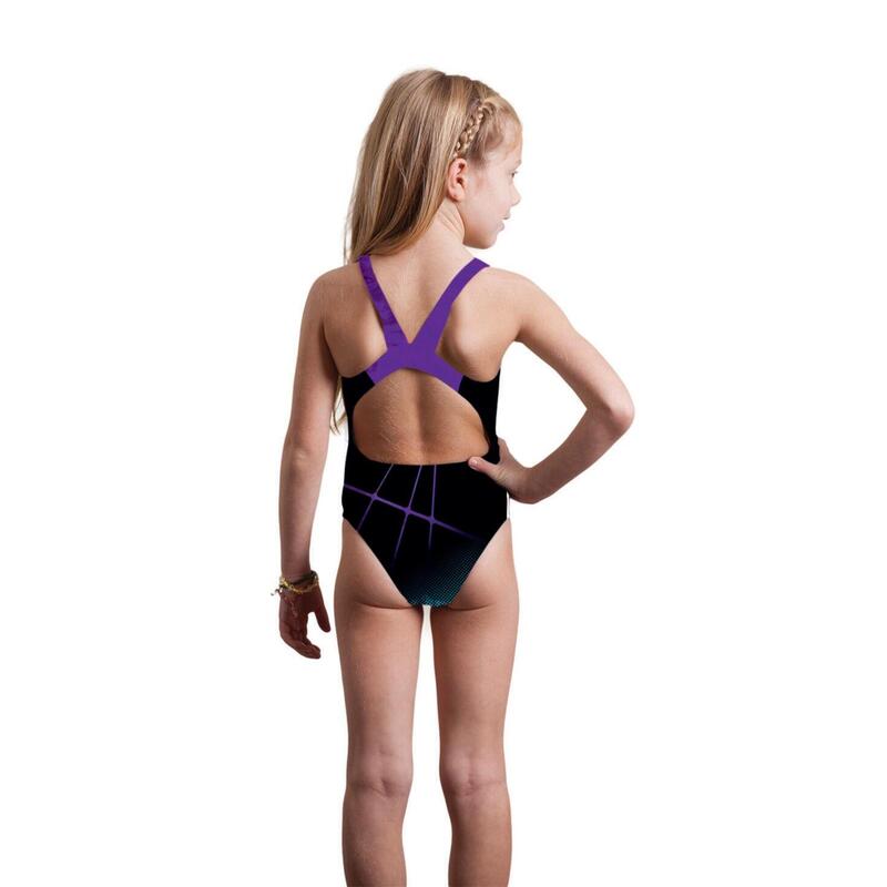 Costume tecnico intero bambina piscina Nuoto Spider Viola