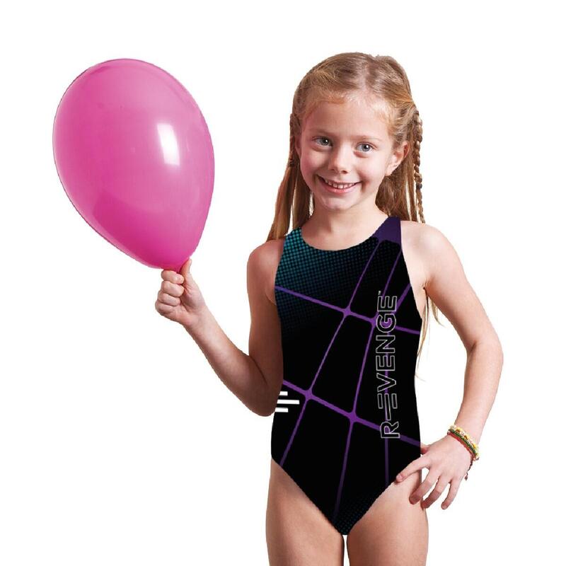 Costume tecnico intero bambina piscina Nuoto Spider Viola