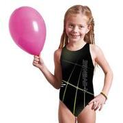Costume tecnico intero bambina piscina Nuoto Spider Verde Acido