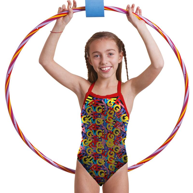 Maillot de Bain Fille Natation une pièce Endurance Letter multicolore