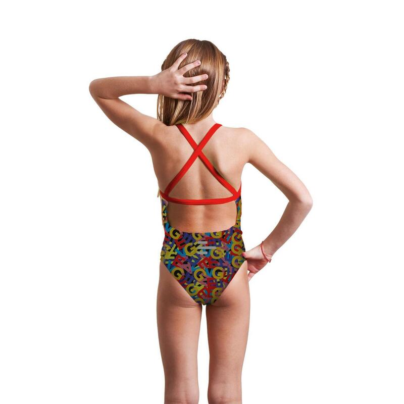 Costum de înot pentru fete Endurance Letter multicolor