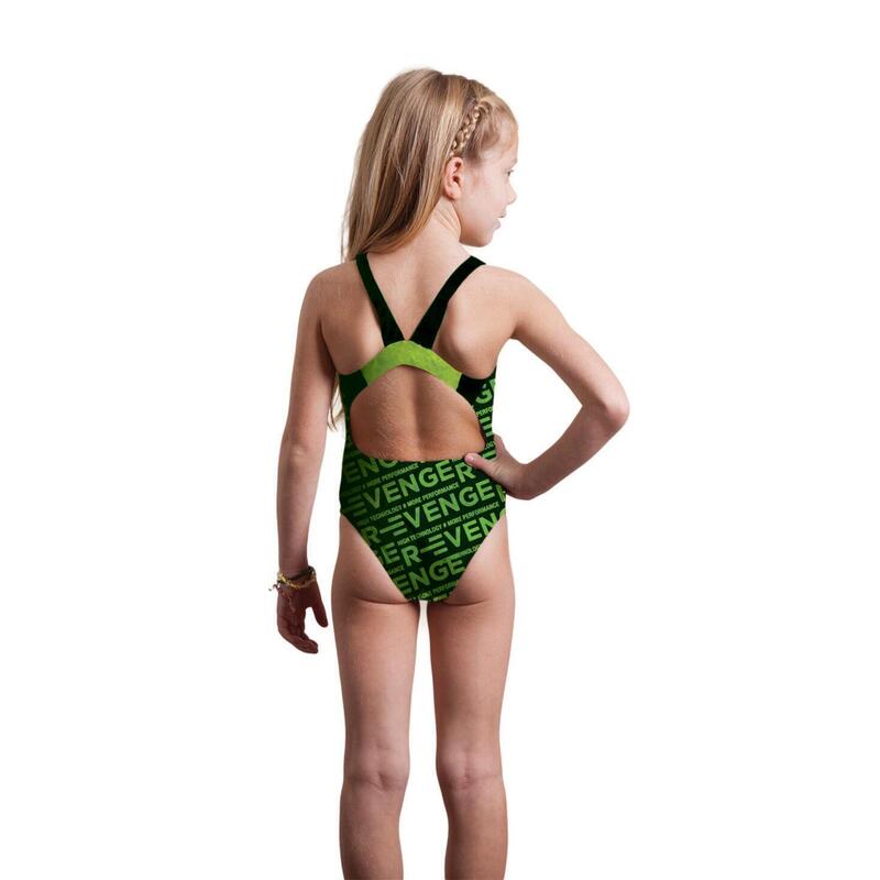 Klasyczny jednoczęściowy kostium kąpielowy R-evenge w kwasowej zieleni