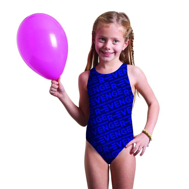 Klasyczny jednoczęściowy kostium kąpielowy R-evenge w kolorze niebieski