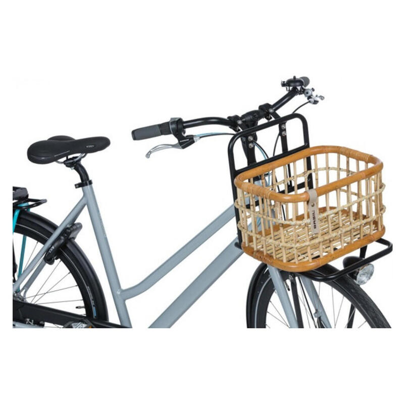 Rotan fietsmand Green Life - medium - voorop natural bruin