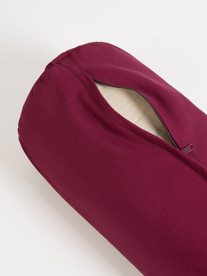 Yoga Studio EU Organic Buckwheat Bolster - Burgundy Red 3/3